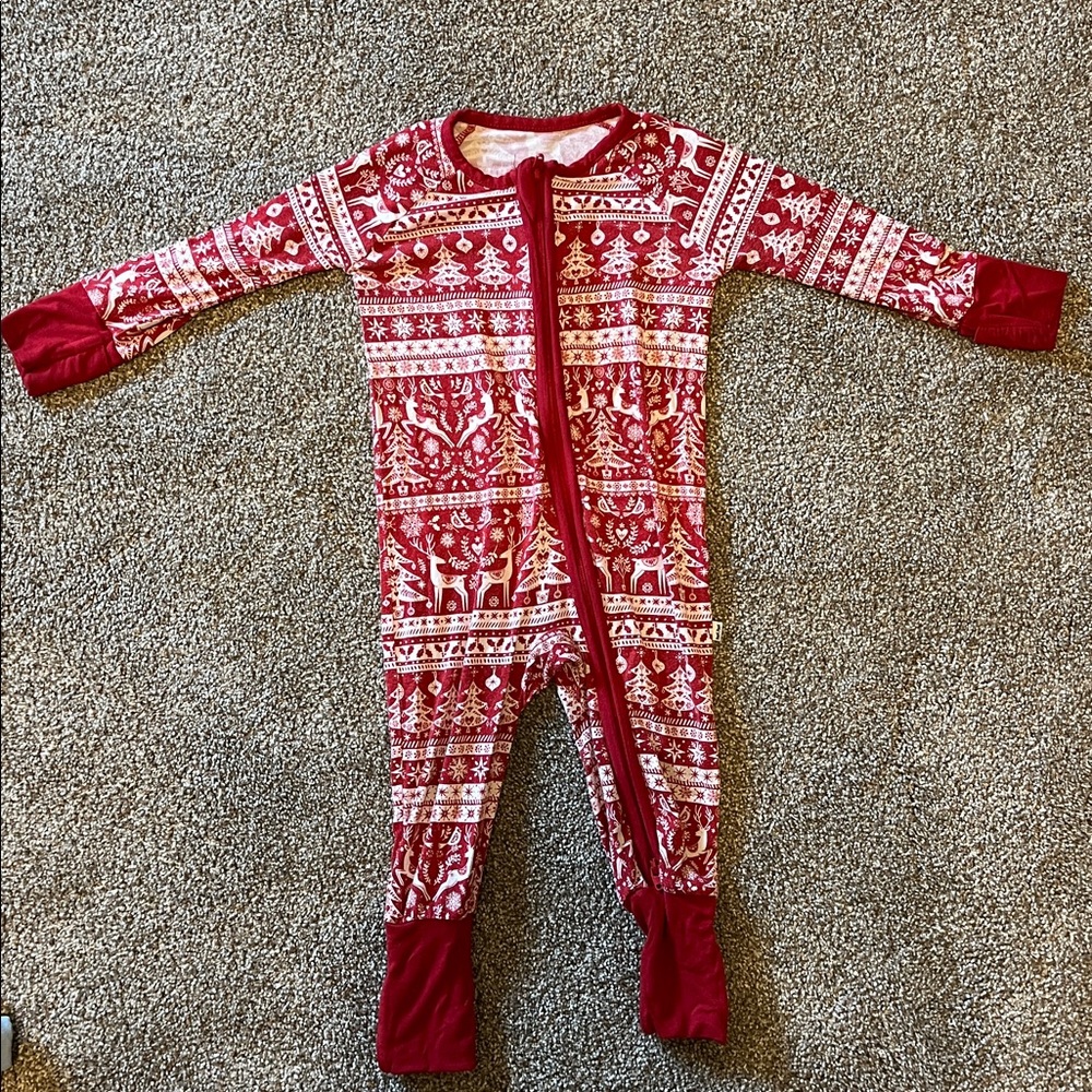 Little Sleepies Red and White Christmas Pajamas
